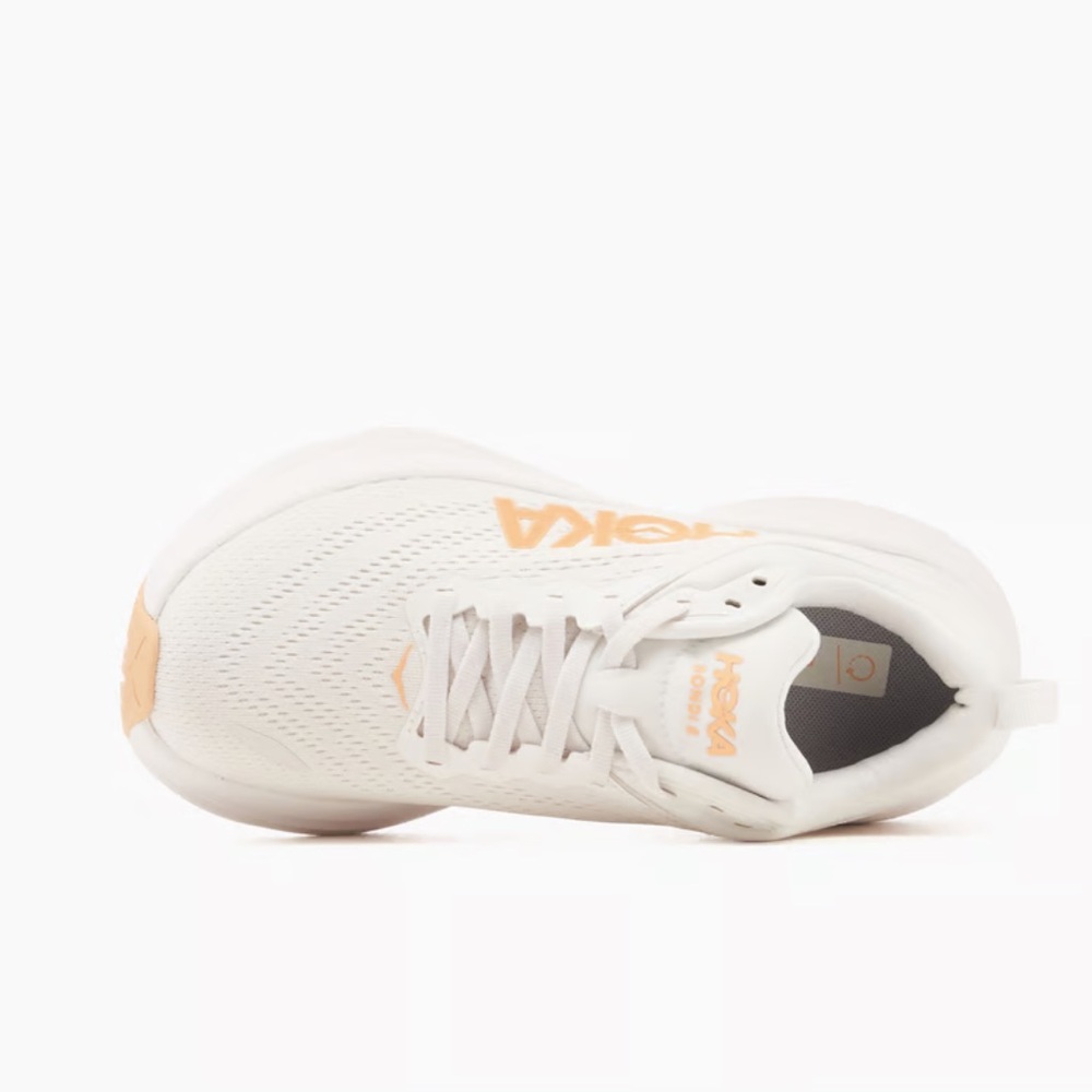 HOKA Bondi 8 sneakers women size 7.5 White /Cantaloupe New Season Women - Picture 9 of 16